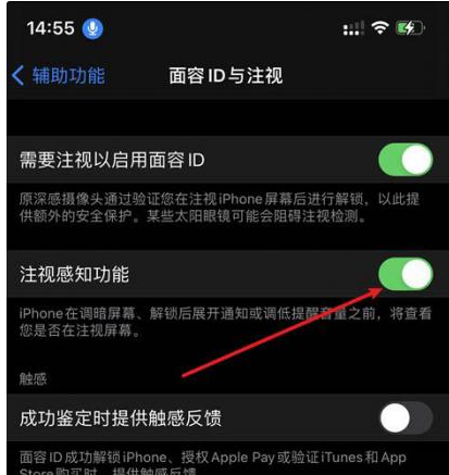 毕节苹果14维修网点分享iPhone14注视感知功能有什么用 